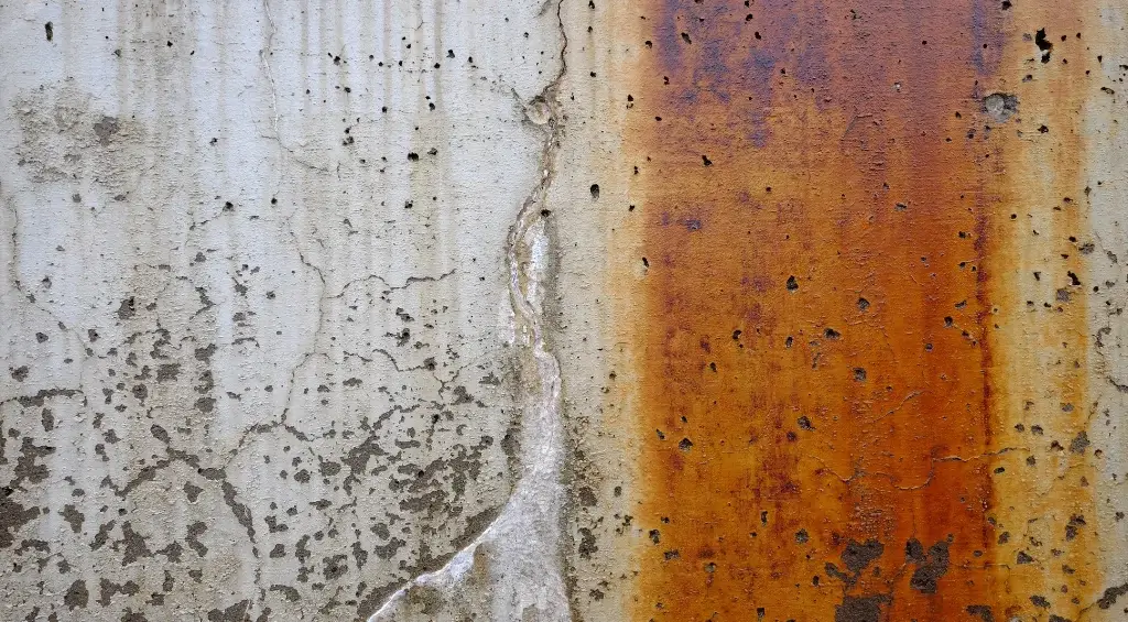 marcas de oxidação no concreto