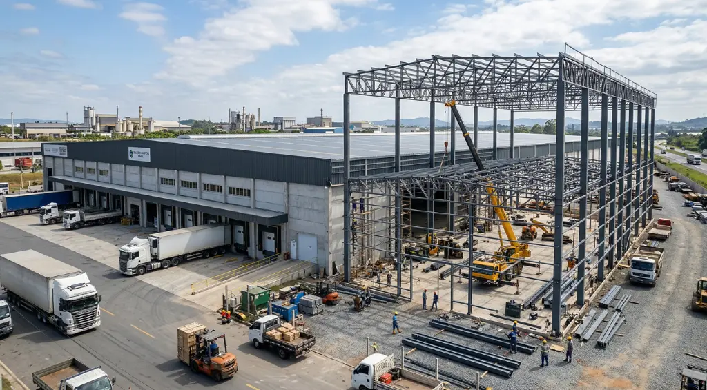 ampliação de galpão industrial